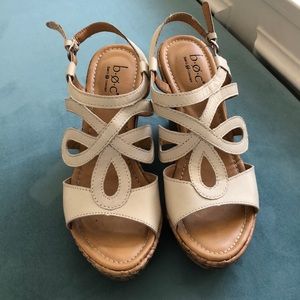 BOC cork wedge straps sandals size 6 EUC